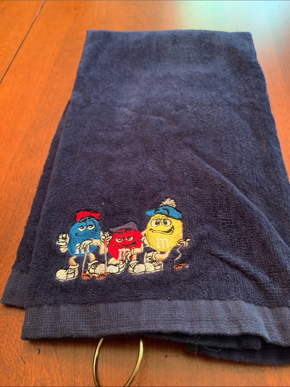 Golf Collectible M&M'S Navy Blue Golf Towel with Embroidered Characters - Picture 6 of 7